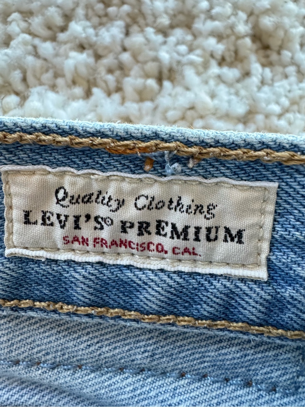 Levi’s Light Blue Distressed Denim High-Rise Women's Shorts - Picture 6 of 7